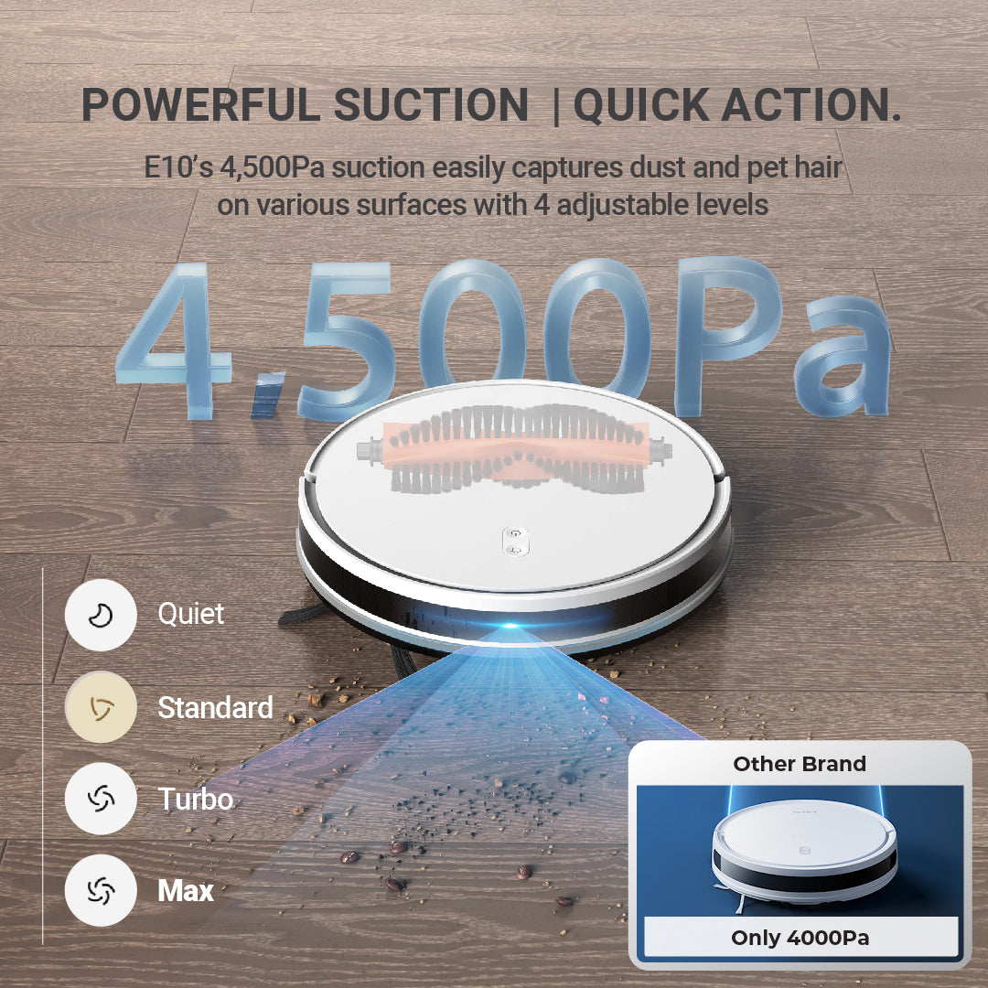 MOVA Robot Vacuum E10 | Slim body | 4500Pa Vormax Suction | Intelligent Multi-path Navigation | 2 Years Local Warranty