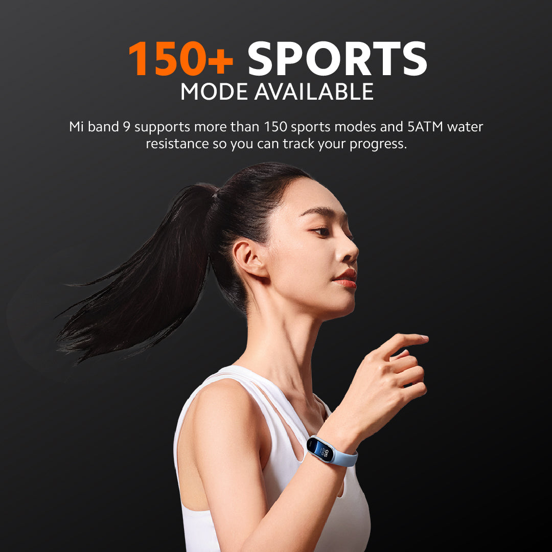 Xiaomi Mi Band 9 | 1.62'' Color AMOLED Screen 150+ Sport Modes Upgraded Health Monitor with 21-Day Battery Life