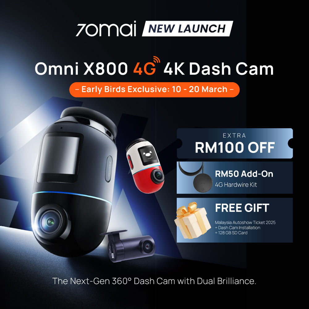 [FREE INSTALLATION] 70mai Omni X800 360° Dashcam 4K resolution (Pre-Order 10.3~20.3)